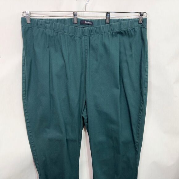 Denim 24 7 Roamans Plus Size 30WT Jeans Tall Elastic Waist Green Straight 1012 - Picture 3 of 8